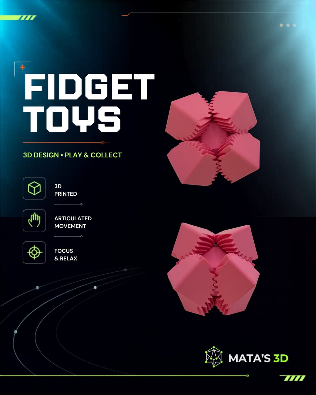 Planetary Gear Cube – 3D Printed Fidget Toy