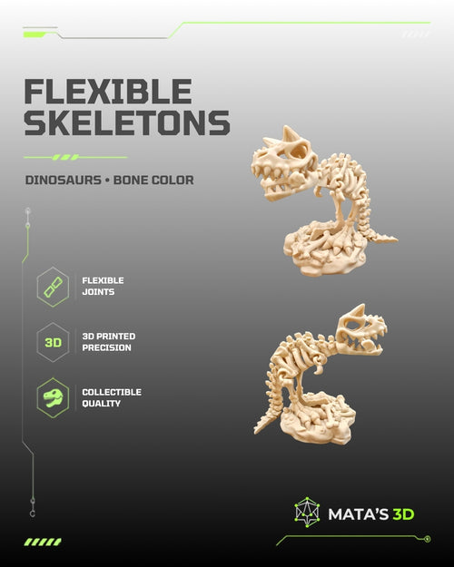 Articulated Carnotaurus Skeleton – 3D Printed Flexi Dinosaur