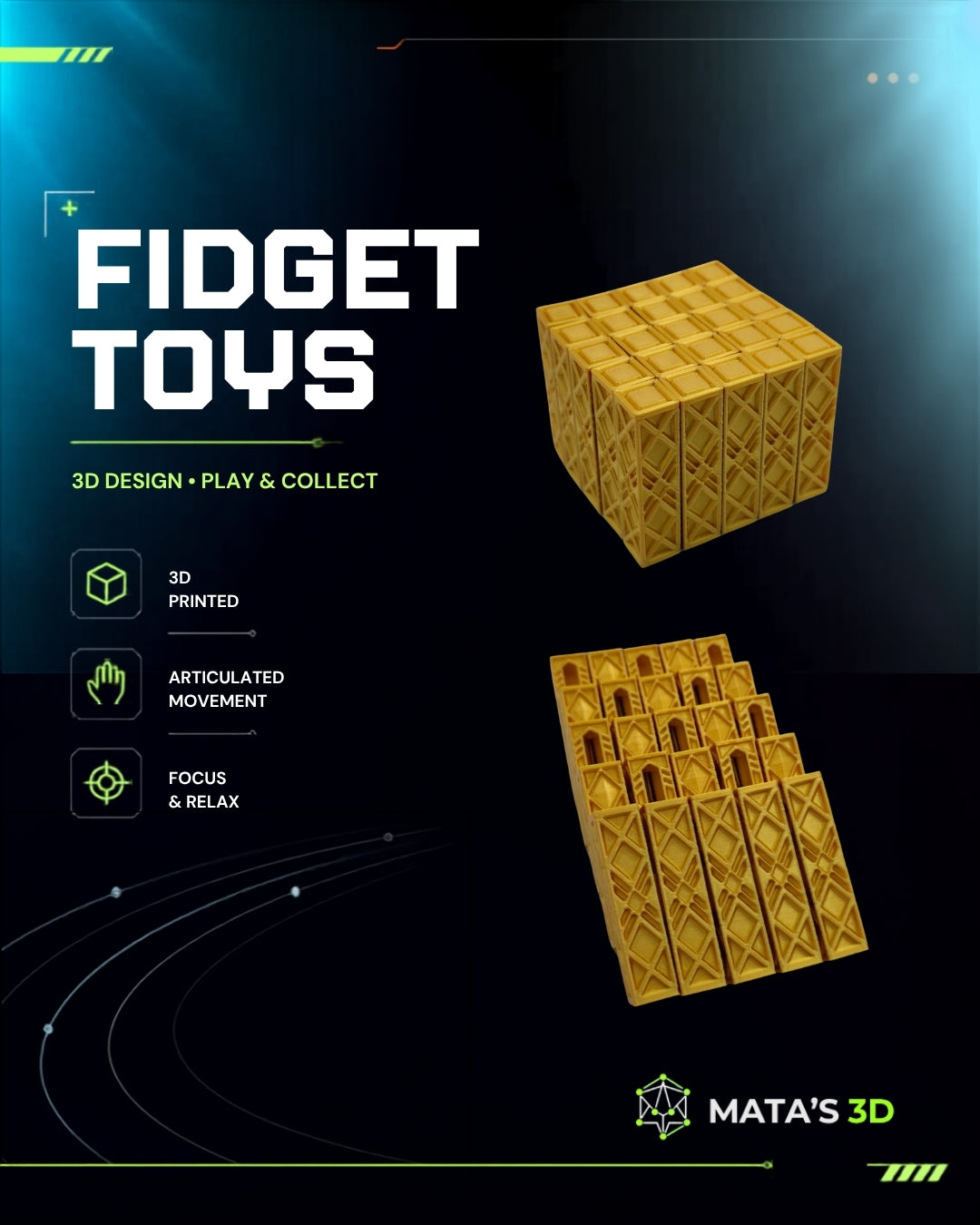 Geometric Pin Cube – Ultimate Sensory Fidget Toy