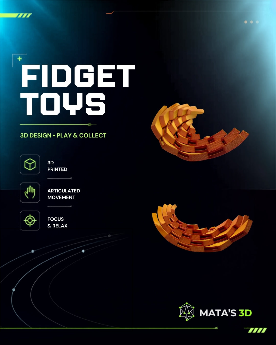 Spiral Flexi – Premium 3D Printed Kinetic Toy