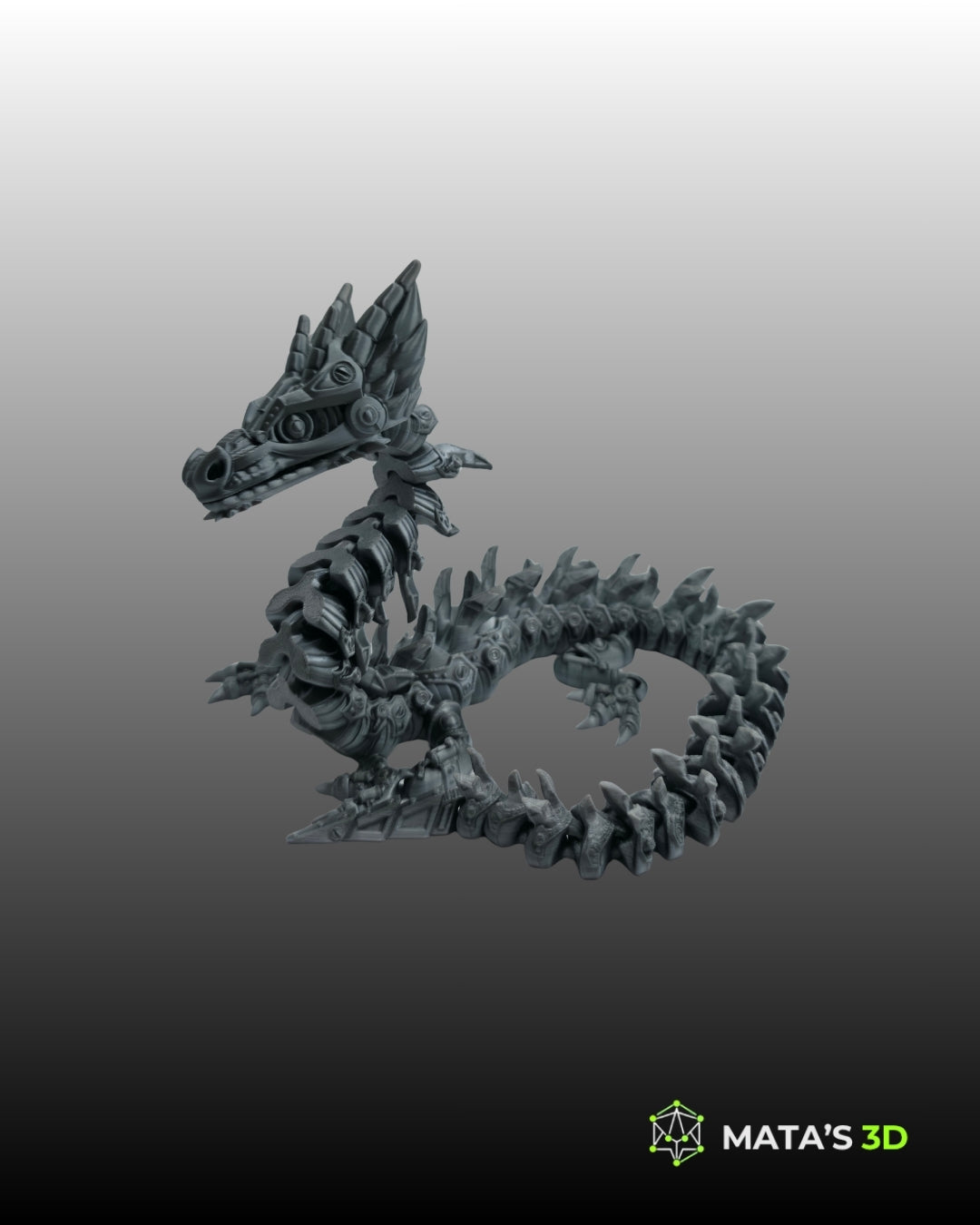 Mech Articulated Dragon (Wingless Edition) – Premium 3D Printed Flexi Figure
