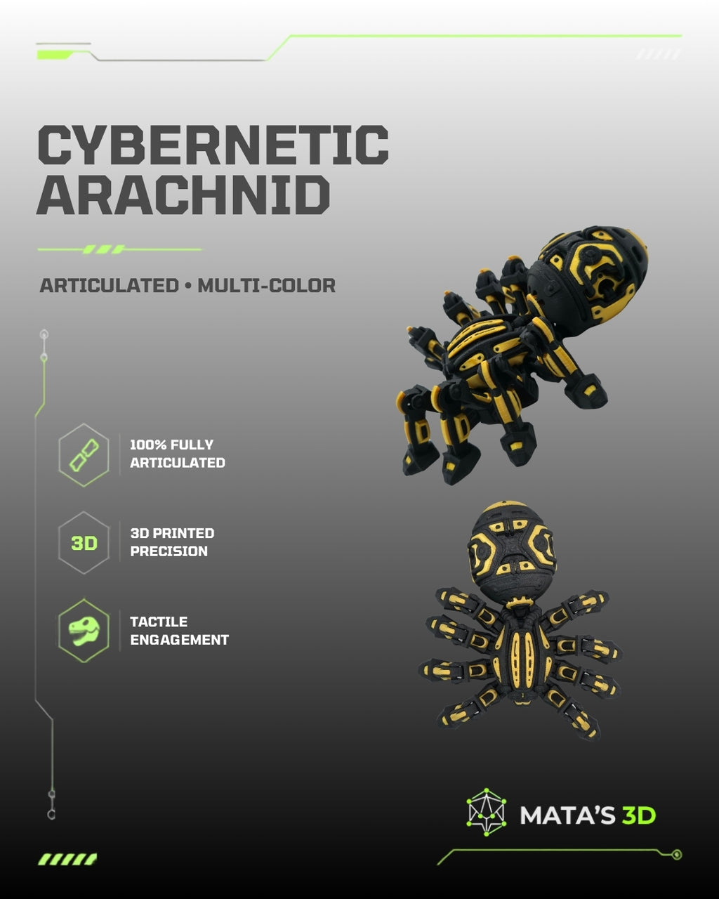 Articulated Biomechanical Spider – 3D Printed Cybernetic Figure